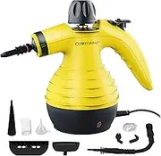 Comforday Multi-Purpose Handheld Pressurized Steam Cleaner with 9-Piece Accessories, Handheld Steamer Perfect for Stain Removal, Curtains, Car Seats, Floor, Bathroom, Window Cleaning (Yellow)