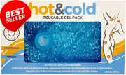 Large Reusable Heat Ice Gel Pack Microwavable Plush Backing Pain Relief Blue