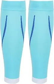 Calf Compression Sleeve Lightweight Breathable Light Blue Calf Support Leg Sports Socks for Running Cycling Elderly Pregnant Women