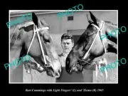 OLD 8x6 HISTORIC HORSE RACING PHOTO OF BART CUMMING WITH LIGHT FINGERS c1965