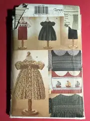 Vogue 7504 Teresa Layman Sewing Pattern Smocked Dress Shirt Overalls Toddler 1-4