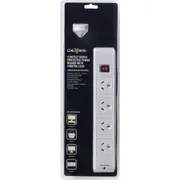 Chevron 4 Outlet Surge Protected Power Board with 3m Lead