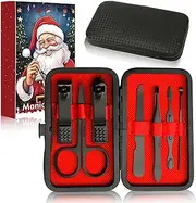 Manicure Pedicure Set Nail Clipper Kit 7 Piece Stainless Steel Hygienic Set Portable Nail Trimming Kit and Grooming Tools, Christmas Boxed, 7 Piece Set,Black