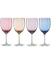 Oneida Set Of 4 True Colors Wine Glasses