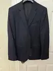$645 Hugo Boss Men Slim Fit Virgin Wool Suit Jacket Italian Fabric Dark Blue 38R