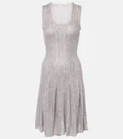 [Alaia] Alaïa Sequined knitted minidress AU 14 silver