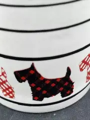 Scotty Dog Mug Red Black Plaid White Cup Scottish Terrier Lover Coffee Porcelain