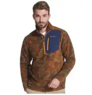 Men's Eddie Bauer Cloud Performance Quarter-Zip Pullover Camo-Orange (Small)