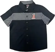 [HARLEY-DAVIDSON] Little Boys' #1 Short Sleeve Button Work Shop Shirt- Black (4/5)