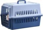 Fzaqwen Pet Carrier for Cats and Dogs Travel Kennel Hard Sided Transport Box, Blue