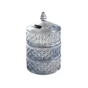 Crystal Glass Sky Blue Round Sugar Bowl Candy Jar Snack Storage Jar with Lid 12.9*22.8 cm