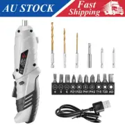 Precision Cordless Power Drill Electric Screwdriver Set Rechargeable Bits Tool