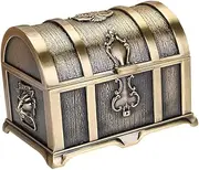 Box Classical Treasure Chest Kids Storage Organizer for Toys Jewelry Organizer for Necklaces Stainless Steel Rings for Women Vintage Ring Box Trinket Keepsake Display Candy Box Toy (Color : Assorted