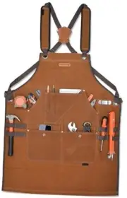 16-Pocket Tool Apron - Waxed Canvas, Heavy-Duty, Fully-Adjustable, 34" x 27"