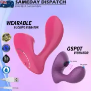 Suction Rabbit Vibrator Dildo Clitoris GSpot Stimulator Wearable Adult Sex Toy
