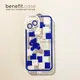 Benefit創意棋盤格藍色小熊適用蘋果13promax手機殼網紅iphone12軟14promax簡約11xsmax透明xr全包8plus硅膠7