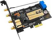 M.2 B Key USB3.0 & PCIe 5G Dual Bus 5G-WWAN Card Adapter Card, Desktop Adapter Card with 4 Antennas SIM Slots Easy Install Easy to Use