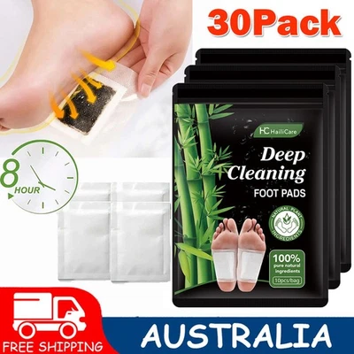 30 Detox Foot Patches Deep Cleansing Pads Pain Relief Sticky Sleep Toxin Removal