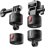 NEEWER Magnetic Action Camera Mount Kit, Compatible with GoPro Hero 13 12 11 Max DJI Osmo Action Insta360, ABS Magnetic Quick Release Mount for POV Shots, GP-24