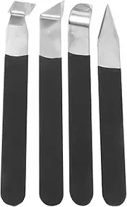 GANAZONO Pottery Tools, 4Pcs Stainless Steel Carving Shaping Knives Clay Sculpture Hand Tools Trimming Craft Artist Ceramic Tools Set for Carving, Shaping, Clay Sculpture, Modeling