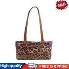 Women Bow Leopard Shoulder Bag PU Leather Underarm Commute Bag (Light Brown) ~G