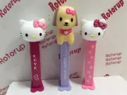 PEZ Hello Kitty with puppy and printed stems
