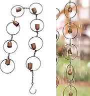 Iron Rain Chime 8 Bell Relaxing Tranquil Rain Chimes Decor Bells,Retro Metal Bell Home Decor for Home Yard Outdoor Decoration