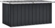 Anthracite Garden Storage Box 129x67x65 cm - Outdoor Waterproof Patio Shed, Durable Steel Chest for Cushions, Pillows, Tools, Multi-Purpose Deck Cabinet