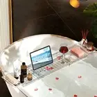 Bath Tray for Bathtub, Acrylic Bathtub Caddy Table for Bathtub with Extending...