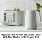 Electric Kettle And Toaster Set Combo Deal Stainless Steel Green Soft Touch Pack