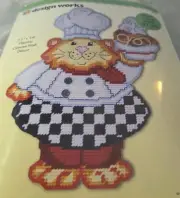 Design Works Kitty Chef Wall Hanging Plastic Canvas Kit 11"x14" Plastic Canvas