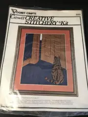 Vintage Crewel Creative Stitchery Kit "Cats Meow" by Vogart 13x16 NIP USA