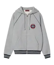 Felted cotton zipped jacket with patch XL,L,XXL grey