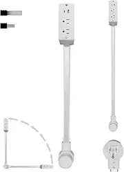 Extendable Rotating Outlet, Electrical Outlet Expander, Extends 22"-34", USB-C, and 2 AC Outlets, Extends 22"-30", Access Hard-to-Reach Outlets!