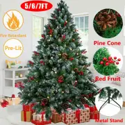 Artificial Christmas Tree Bushy Branches Berries Corn Traditional Decor PE+PVC