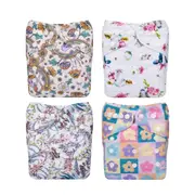 Lulu & Finn Funky Nature Reusable Nappy 4 Pack Trial Bundle