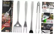 4pc Heavy Duty Grill Accessories for Top Chef - Professional Grill silvery
