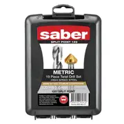 Saber 19 Piece Bright HSS Jobber Set 1.0-6.5 x 0.5mm, 7.0-13.0 x 1.0mm - Bonus 20mm Countersink