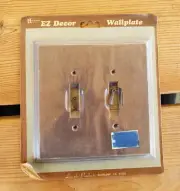 Vintage Wooden Double Light Switch Cover Wall Plate