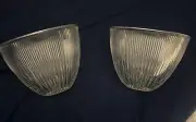 Crate & Barrel 2 Ribbed Glass Votive Candle Holders Made in Italy 191-086 u2