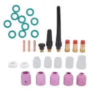 TIG Welding Parts Nozzle Electrode Collet Glass Cups Washer Back Caps Kit For WP