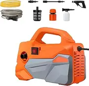 Small Portable Car Washing Machine, 70Bar Strong Water Pressure, Range 6-10m, for Car/Boat/Fence/Floor/Siding Cleaning