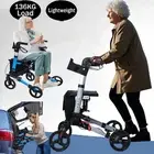 4Wheels Folding Rollator Walker Aluminium Walking Frame Mobility Aid Lightweight