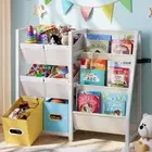Kids Bookshelf Toy Storage Organizer - Book Shelf for Kids Rooms, 6 Toy Bins ...