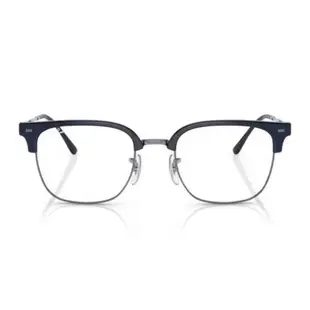 【RayBan】雷朋 木村拓哉同款 光學鏡框 眉框 方形框眼鏡 RX7216F 8210 53mm 藍/槍灰色