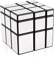 D-FantiX Shengshou Mirror Cube 3x3 Speed Cube Unequal Puzzle Silver Black 57mm