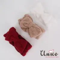 在飛比找momo購物網優惠-【UNICO】韓國毛絨蝴蝶結波紋洗臉髮帶(聖誕/髮飾)