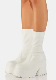 [Windsor Smith] Found White Stretch Sock Boots