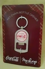 COKE KEYCHAIN BOTTLE OPENER COCA COLA BOTTLES MARKINGS CR GIBSON #G-15347 WHITE.