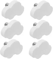 Cute Cartoon Drawer Handles Boys and Girls Safe Soft Rubber Knobs 6pcs Set Brushed Nickel for Decor